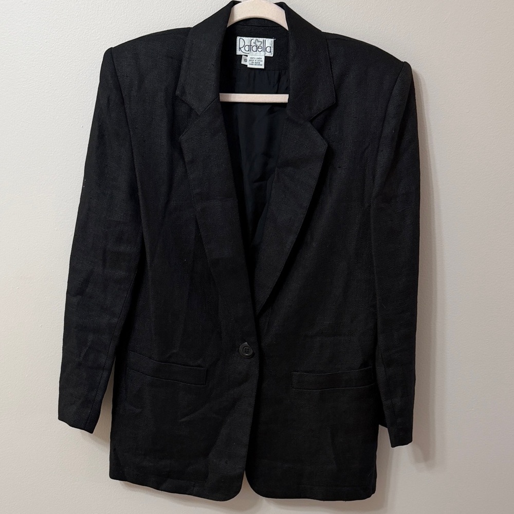 Rafaella Black Linen Blazer